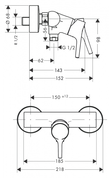 Фото смеситель для душа hansgrohe talis select s 72600000