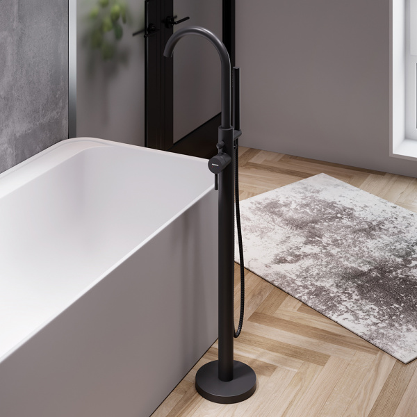 Фото напольный смеситель для ванны damixa scandinavian pure 365000300