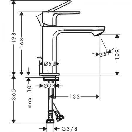 Фото смеситель для раковины hansgrohe rebris s 72588670