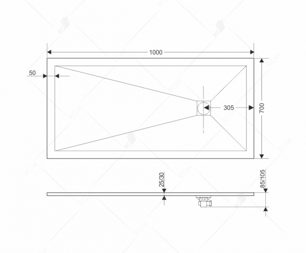 Фото поддон rgw st-g 80x130 см 16152813-02
