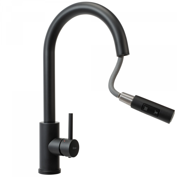 Фото смеситель для кухни rea fresh black mat rea-b9147