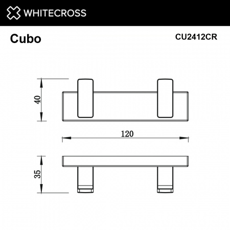 Фото крючки двойной whitecross cubo cu2412cr, цвет: хром
