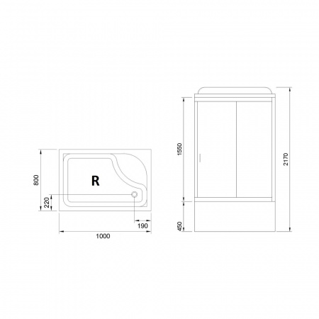 Фото душевая кабина royal bath bp rb8100bp5-wt-ch-r 100x80 см
