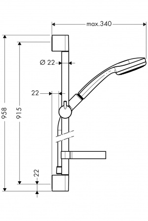 Фото душевой гарнитур hansgrohe croma 100 1jet 27724000