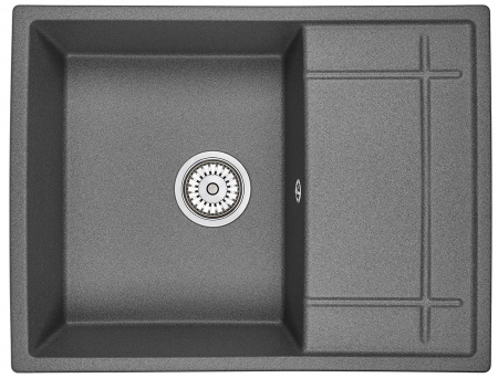 Фото кухонная мойка granula 65 см 6501, графит