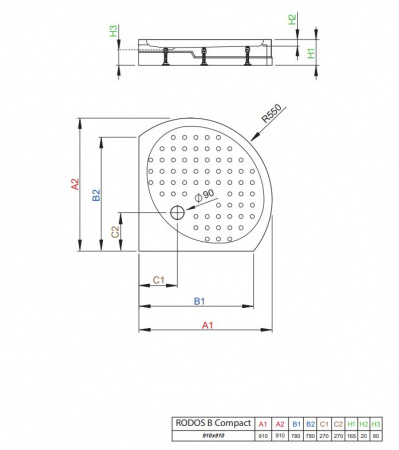 Фото поддон акриловый radaway rodos b compact 90x90 см 4d99155-03
