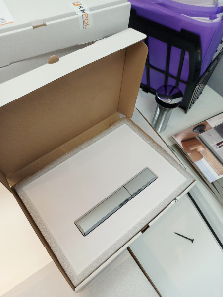 Фото клавиша смыва kk-pol vitrum grande v1 (белый / сатин / белый)