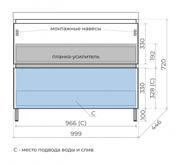 Фото тумба под раковину style line манхэттен 100 см лс-00002369