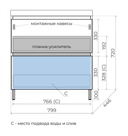 Фото тумба под раковину style line манхэттен 80 см лс-00002372
