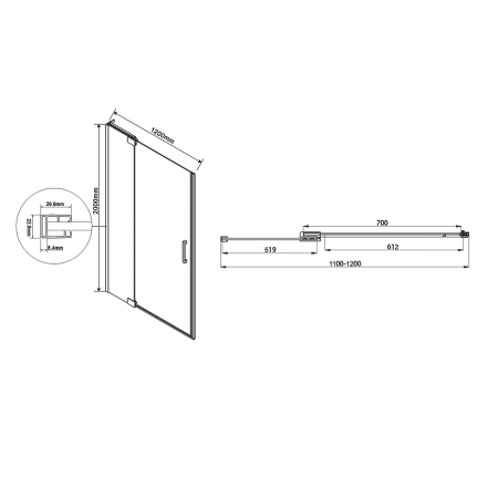 Фото душевая дверь vincea extra 120 см vdp-1e1112cl