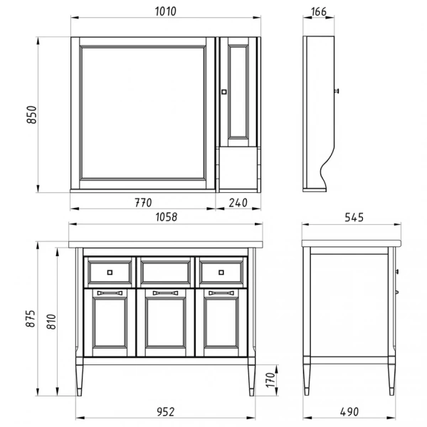 Фото зеркало asb woodline гранда 80 см, цвет: белый (патина серебро) 1481 бс