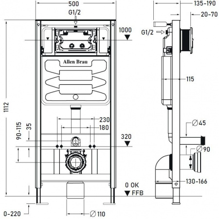 Фото инсталляция для унитаза allen brau pneumatic 9.11100.20