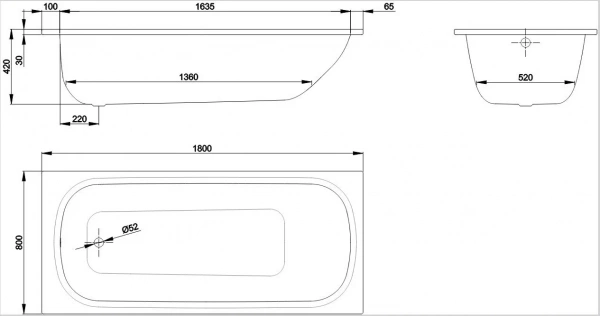 Фото стальная ванна bette form 180x80 см 2950-000ad