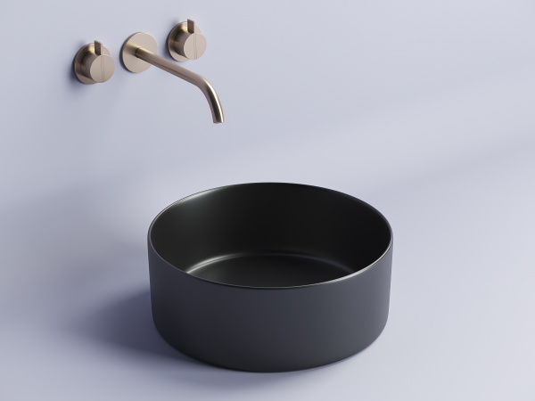 Фото раковина накладная ceramicanova element 35.8 см, цвет: черный cn6032mb