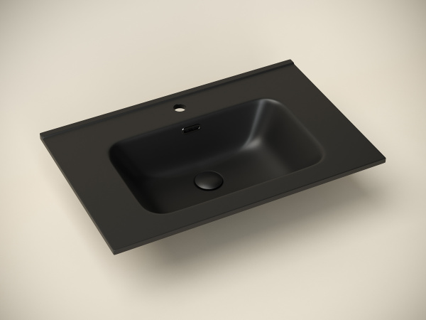 Фото раковина накладная ceramicanova element 71 см, цвет: черный cn7007mb