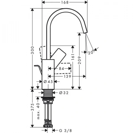 Фото смеситель для раковины hansgrohe vivenis 75030700