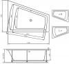 Фото акриловая ванна vayer trinity 170x130 см l