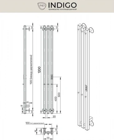 Фото электрический полотенцесушитель indigo style pro 120/13 lspre120-13brrt