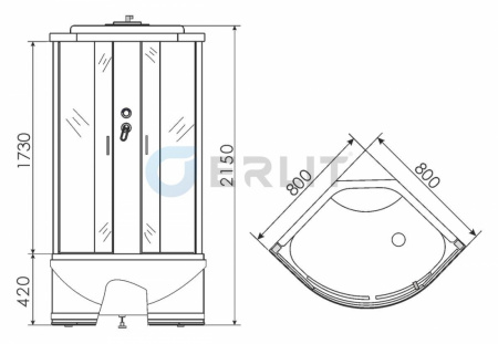 Фото душевая кабина erlit er3508tp-c4 rus 80x80 см