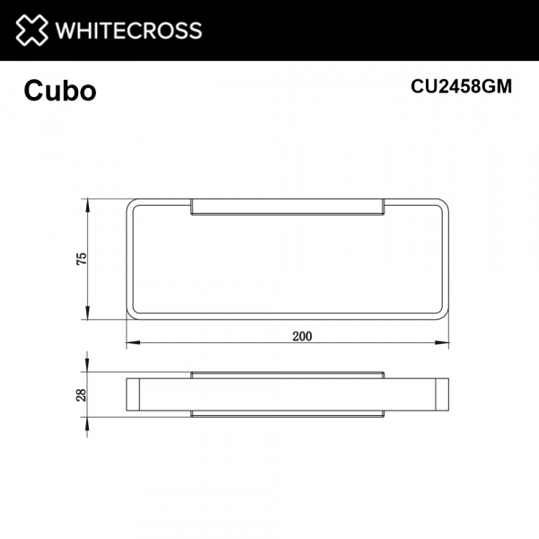 Фото полотенцедержатели whitecross cubo cu2458gm, цвет: оружейная сталь
