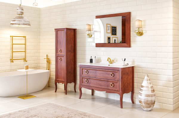 Фото тумба под раковину bagno piu moretta 2.0 105 см, цвет: глянцевый лак mr-1-107