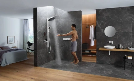 Фото термостатический смеситель для душа hansgrohe rainselect 15380140