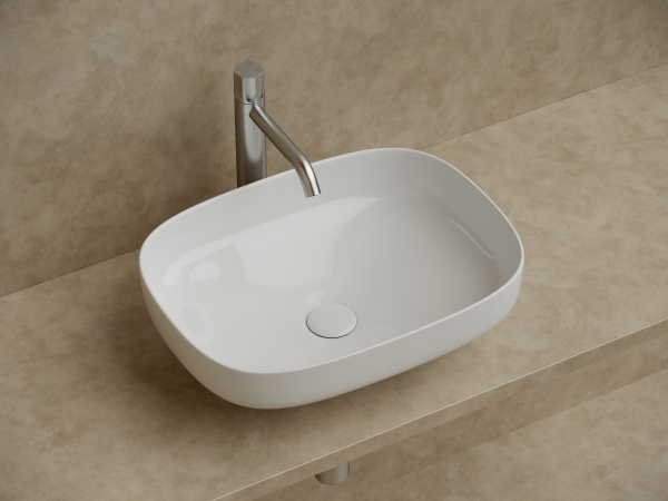 Фото раковина накладная ceramicanova element 50 см, цвет: белый cn5031