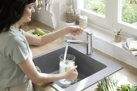 Фото смеситель для кухонной мойки hansgrohe zesis 74813000