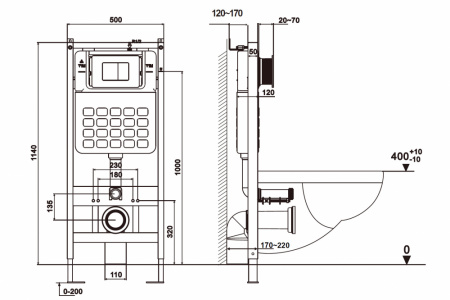 Фото унитаз с инсталляцией abber rechteck ac1220tc-ac0105-ac0120mw