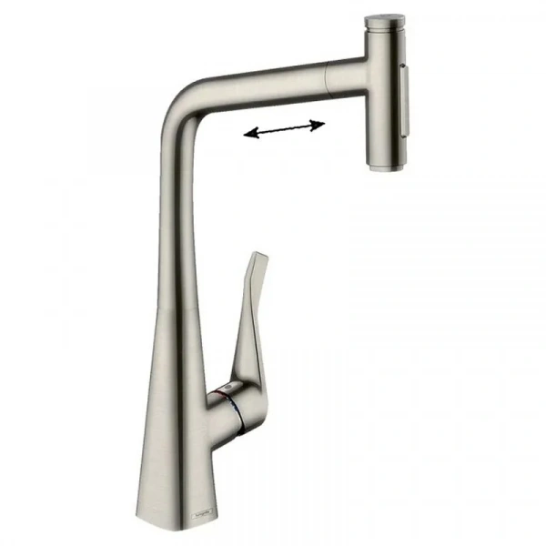 Фото смеситель для кухонной мойки hansgrohe metris select 73820800
