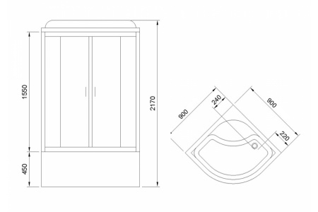Фото душевая кабина royal bath bk rb90bk1-m 90x90 см