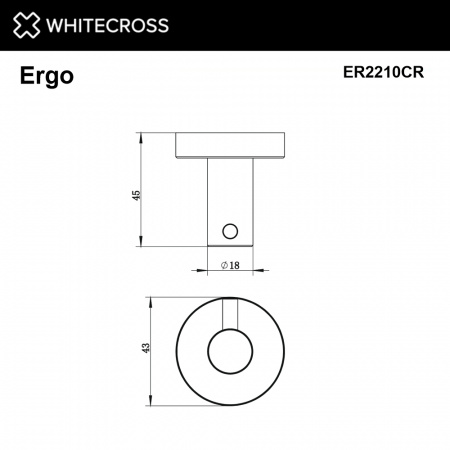 Фото крючок whitecross ergo er2210cr, цвет: хром