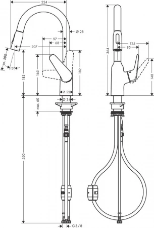 Фото смеситель для кухонной мойки hansgrohe focus 71862000