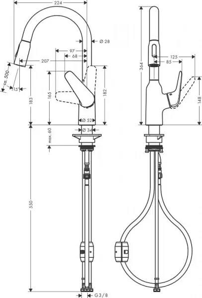 Фото смеситель для кухонной мойки hansgrohe focus 71862000