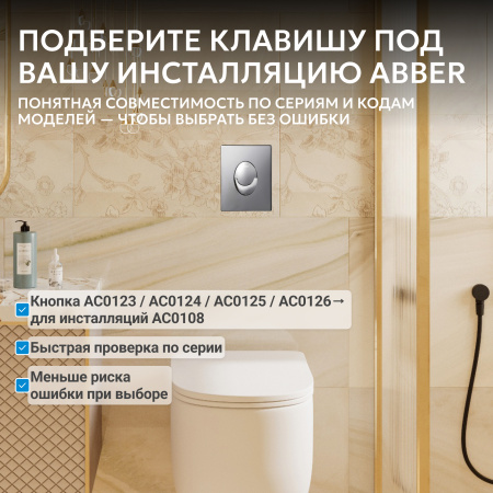 Фото клавиша смыва abber ac0125 хром глянцевый