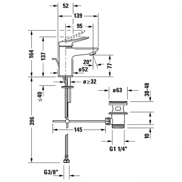 Фото смеситель для раковины duravit wave wa1010001046