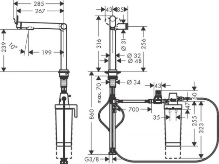 Фото смеситель для кухонной мойки hansgrohe aqittura 76802800