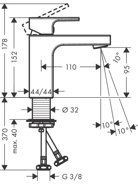Фото смеситель для раковины hansgrohe vernis shape 71569670