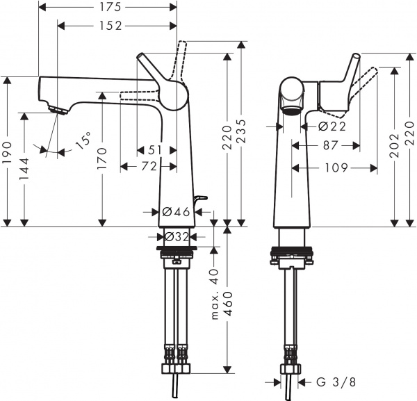 Фото смеситель для раковины hansgrohe talis select s 72113000