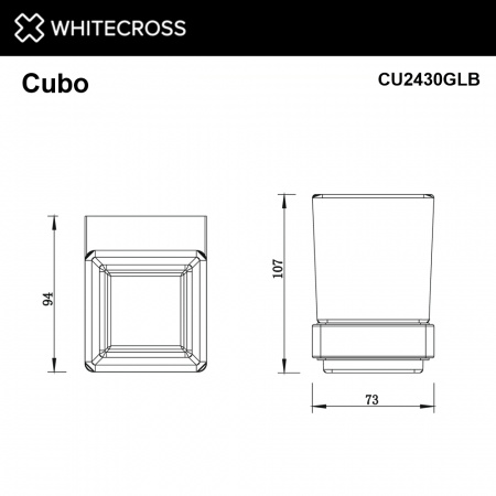 Фото стакан подвесной whitecross cubo cu2430glb, цвет: золото брашированное