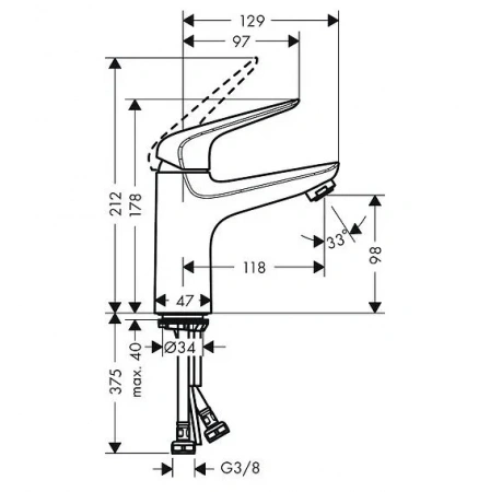 Фото смеситель для раковины hansgrohe novus 71031000_vstv