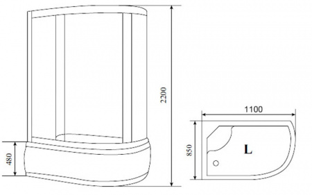Фото душевая кабина timo comfort t-1110 l 110x85 см