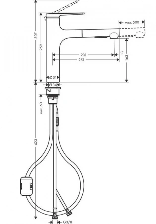 Фото смеситель для кухонной мойки hansgrohe zesis 74801800
