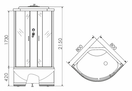 Фото душевая кабина erlit er3508tp-c3 rus 80x80 см