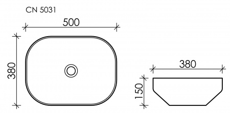 Фото раковина накладная ceramicanova element 50 см, цвет: белый cn5031