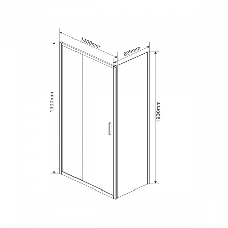 Фото душевой уголок vincea garda 140x80 см vsr-1g8014ch