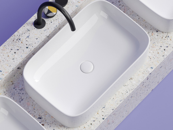 Фото раковина накладная ceramicanova element 60.5 см, цвет: белый cn6053