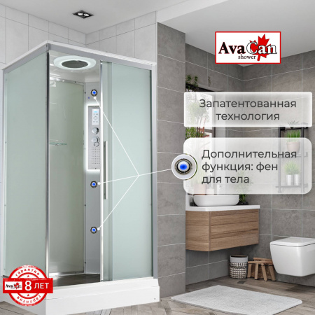 Фото душевая кабина avacan kd2911led 110x90 см