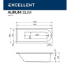 Фото акриловая ванна excellent aurum slim 170x70 см waex.aur17whs