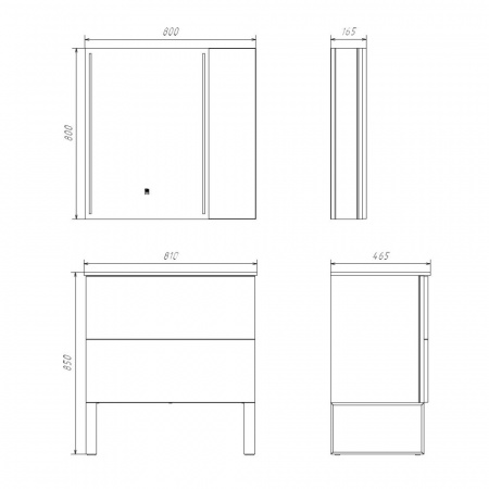 Фото тумба с раковиной comforty бильбао 81 см 00-00017176